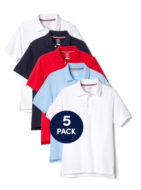 5-Pack Short Sleeve Piqué Polo