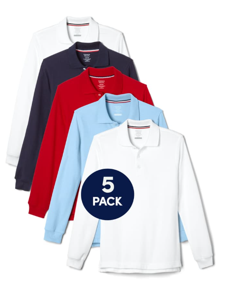 5-Pack Long Sleeve Piqué Polo