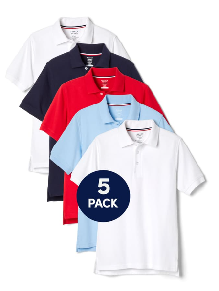 5-Pack Short Sleeve Piqué Polo