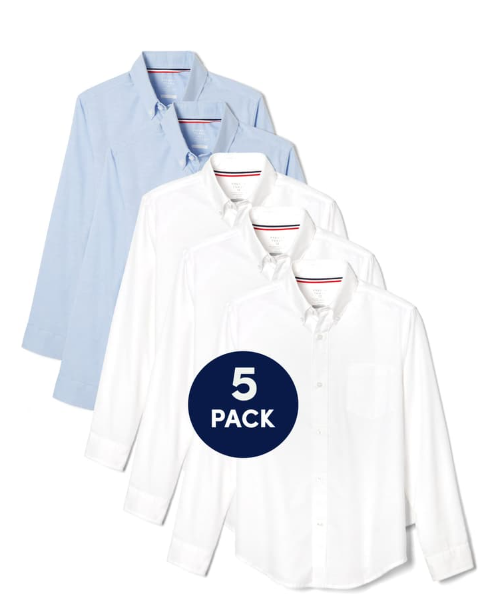 New! 5-Pack Long Sleeve Oxford Shirt