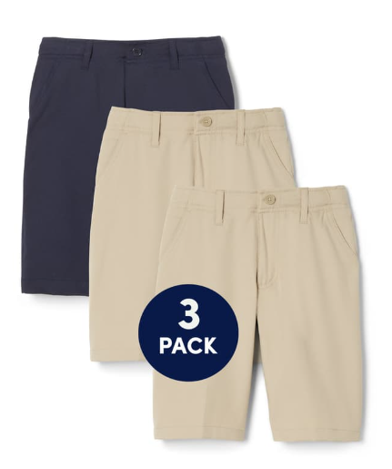 New! 3-Pack Boys’ Flat Front Stretch Performance Short